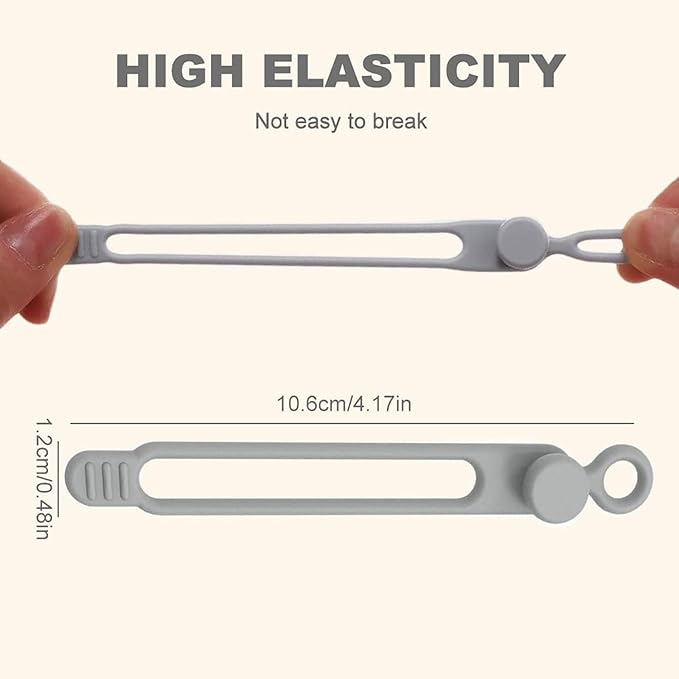 Data Cable Organizer, 2025 Upgrade Silicone Headphone Organizer, Silicone Cable Ties Reusable Cable Management Organizer Multipurpose Elastic Cord Organizer for Bundling and Fastening Cable (30Pcs)