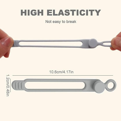 Data Cable Organizer, 2025 Upgrade Silicone Headphone Organizer, Silicone Cable Ties Reusable Cable Management Organizer Multipurpose Elastic Cord Organizer for Bundling and Fastening Cable (30Pcs)