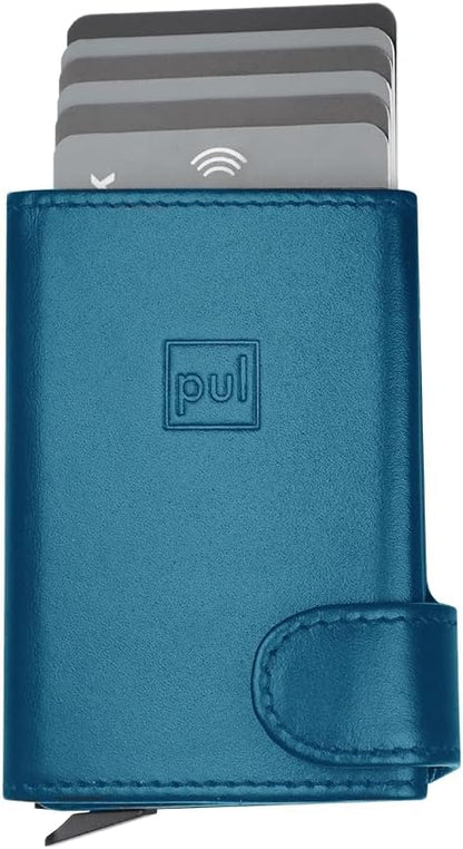 PULARYS Mini Wallet OXFORD - Credit Card Holder Made of Italian Leather - RFID blocking - Space for Cash and Coins - Up to 9 Cards - For Men and Women - Fashionable Colors