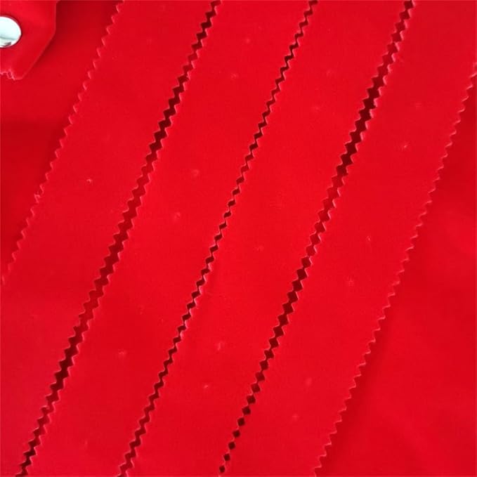 Velvet Travel Jewelry Case Roll Bag Organizer for Necklace Bracelet Earrings Ring (Black) (Red)