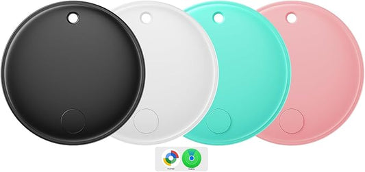 Eelexa Dual Platform (for iOS and Android) Smart Tag Tracker, 4 Pack Dual System Air Tracker Tag Compatible with Apple Find My or Google Find Hub APP, Keys Finder, Item Locator with Waterproof&Light