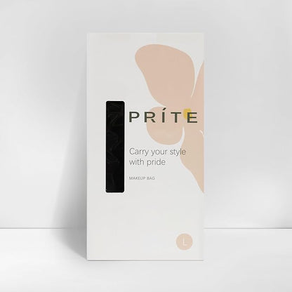 Prite Travel Cosmetic Bag Makeup Organizer Bag For Women Large Capacity Waterproof PU Leather Toiletry Bag with Handle and Clear Divider(Green Flower)