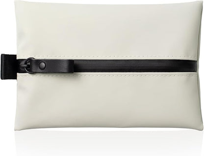 Water-Resistant Zipper Pouch, Made in Japan, Compact Organizer for Cords & Essentials, Multipurpose Bag for Cosmetics, Travel Accessories & Toiletries, Eco & Durable Materials, TOFTPOUCH, Small, White