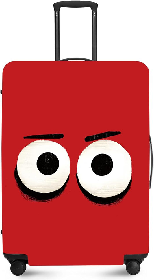 ANNA QUEEN Cut Emoticons Red Luggage Cover Washable Suitcase Protector Suitcase Cover Anti-Scratch,Stretchable Fit for 18-32Inch Luggage,Travel Bag Cover M(fits 22-25Inch suitcase)