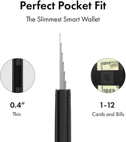 Ekster - Parliament Pop Up Wallet for Men - RFID Blocking Metal Card Holder Wallet with Push Button and Card Ejection - Minimalist Leather Tactical Daily Carry Parliament - Easy Access, Nappa Black