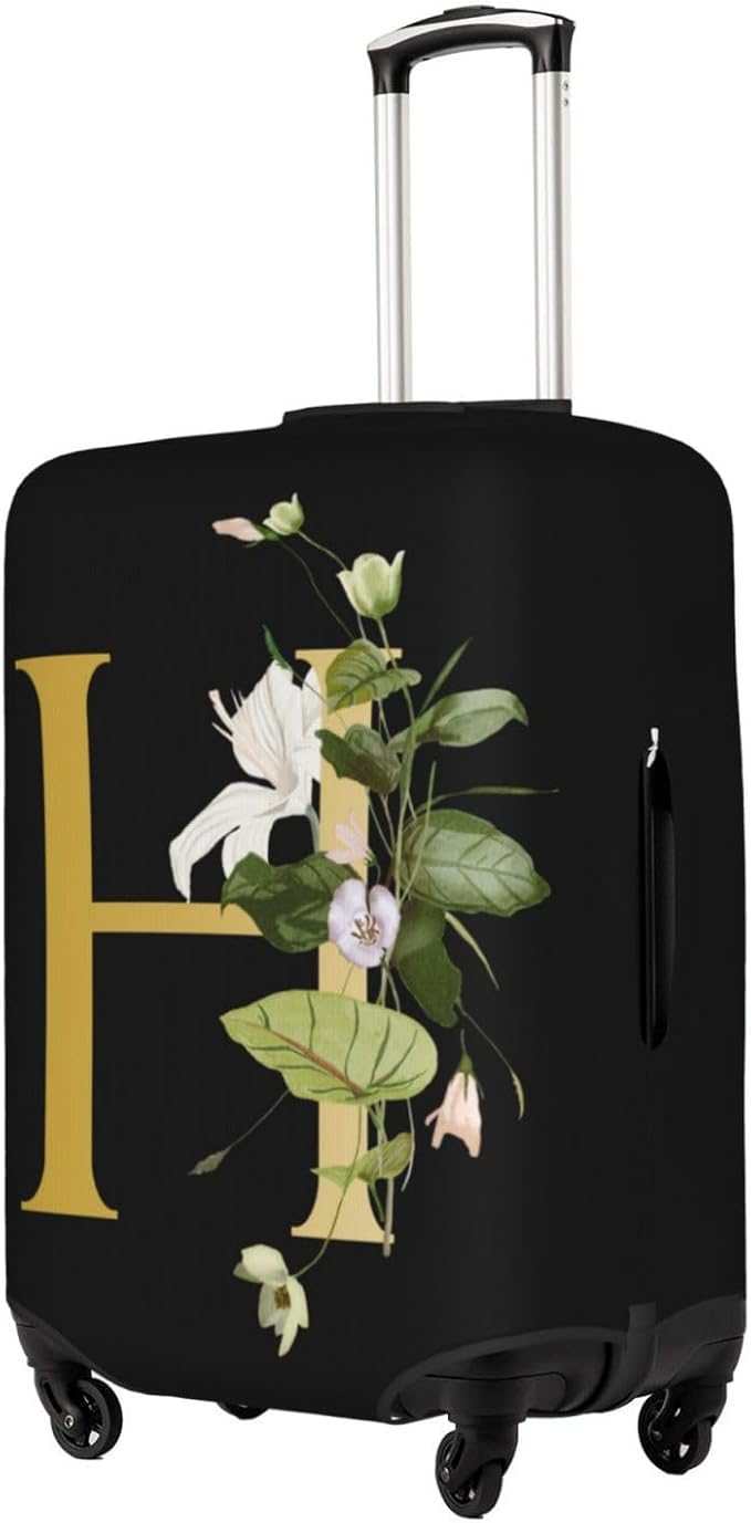 Decorative H Suitcase Protectors Elastic Washable Luggage Covers With Concealed Zippers For 18-32 Inch Luggage (Size L: Fits 25-28 Inch)