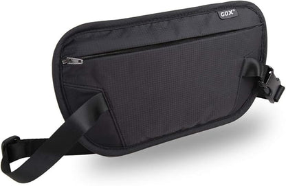 RFID Blocking Money Belt - Slim Under Cloth Passport Holder & Travel Wallet | Secure Hidden Fanny Pack for Men Women (Black-L)