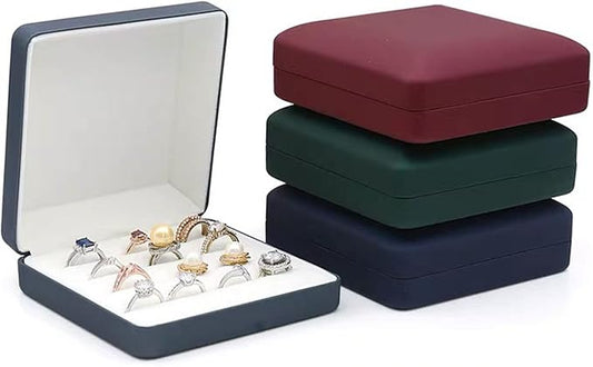 Small Ring Organizer Box, Portable Rings Jewelry Holder Case, Modern Ring Storage Tray Fit for Women, Girl for Travel (Green)