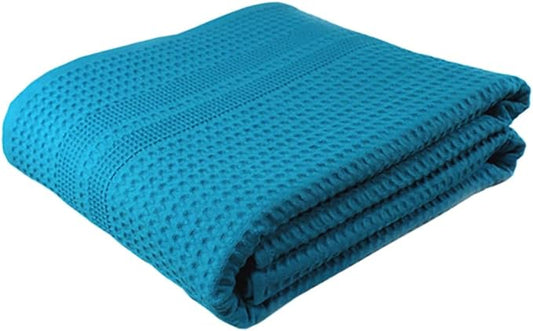 GILDEN TREE Waffle Bath Sheet Large Bath Towels Quick Dry Thin Body Towels, 40x80 Oversized Bath Towels for Adults, Classic Style (Aqua)