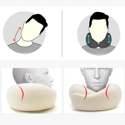 RURING Travel Pillows for Airplanes, Travel Neck Pillow Travel Pillow, Neck Pillow Airplane Memory Foam 360 Degree Support Stowable Pillows for Airplanes Offices and Cars (Black)