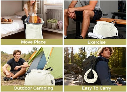 Travel Laundry Bag, Pump Free Vacuum Storage Bag Reusable Compression Dirty Clothes Travel Bag Waterproof Wet Dry Bags Large Capacity Space Saver Bags Camp Clothes Organizer (1 Pcs)(White, L)