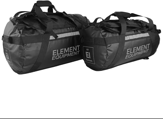 Element Equipment Trailhead Duffel Bag Shoulder Straps Waterproof Black/Grey Large