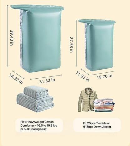 NeatNest 6 Pack Large Cube Vacuum Storage Bags – Oversized Box-Shaped Compression Bags for Comforters, Blankets, Bedding & Clothes, Vacuum or Hand Press, Airtight & Reusable, PE+PA Material