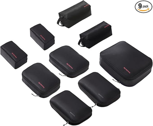 Compression Packing Cubes for Travel-Expandable Luggage Organizers, Water-Resistant Compressible Packing Bags with Clean/Dirty Separation for Carry-on Suitcase & Backpack