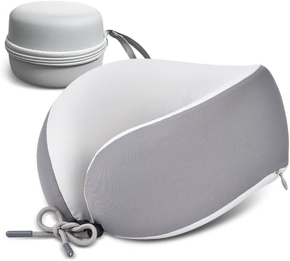 Memory Foam Neck Pillow for Travel Adjustable Airplane Pillow 100 Percent Memory Foam Ergonomic Support for Sleeping on Flights Cars Office Home Use for Adults Men Women