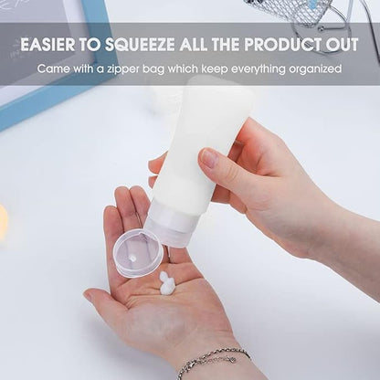 18 Pack Travel Bottles, 3oz & 2oz Leak Proof Toiletries, Perfect for Business or Personal Travel, Fun Outdoors Silicone 18 Pieces