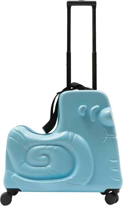 CNCEST 20" Kid's Ride-On Travel Suitcase with Wheels, Carry Trolley Luggage with Password Lock, Children's Ride-On Trolley for Children's Day Gift, Festival Gift