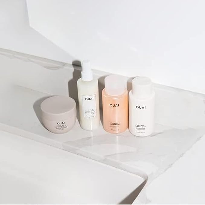 OUAI Thick Hair Shampoo and Conditioner Set - Sulfate Free Shampoo and Conditioner for Thick Hair Care - Moisturizes, Strengthens & Fights Frizz - Made with Keratin & Shea Butter (10 Fl Oz)