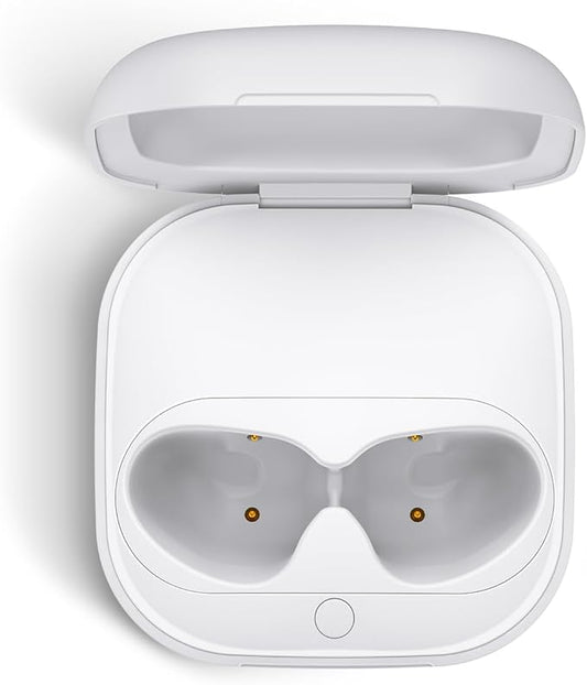 Jinstyles Wireless Charging Case Compatible for Beats Fit Pro, Portable Charger Case Replacement with Bluetooth Pairing Sync Button, 700mAh Built-in Battery (Not Included Earbuds) (White)