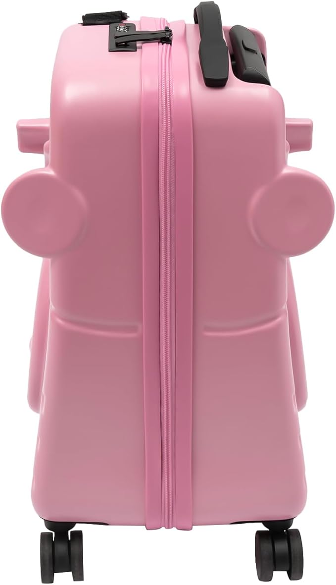 CNCEST 20" Kid's Ride-on Travel Suitcase, Rolling Luggage with Wheels & Password Lock, Children's Ride On Trolley Luggage for Children's Day Gift, Festival Gift