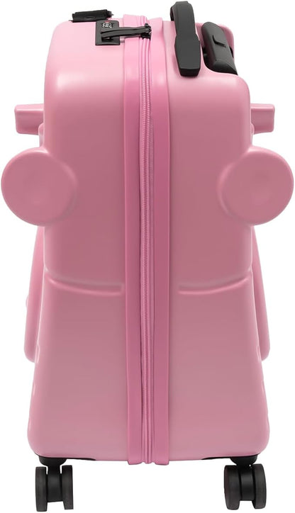 CNCEST 20" Kid's Ride-on Travel Suitcase, Rolling Luggage with Wheels & Password Lock, Children's Ride On Trolley Luggage for Children's Day Gift, Festival Gift