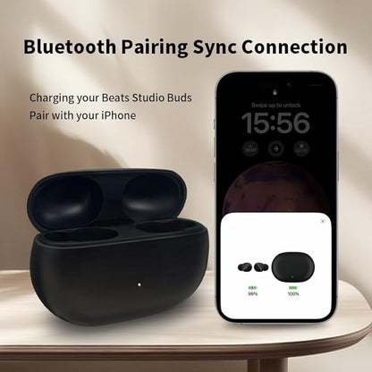 Charging Case Replacement Compatible with Beats Studio Buds/Buds +, Charger Case with Bluetooth Pairing Sync Button & 660mAh Built-in Battery (Not Include Earbuds)