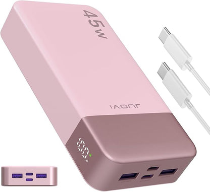 Power Bank Fast Charging, 20000mAh 45W Portable Charger, Samsung Super Fast Charging Portable Phone Charger, USB C Power Bank for MacBook, iPhone 15 14 13 Pro Samsung S24 S23 (Pink)
