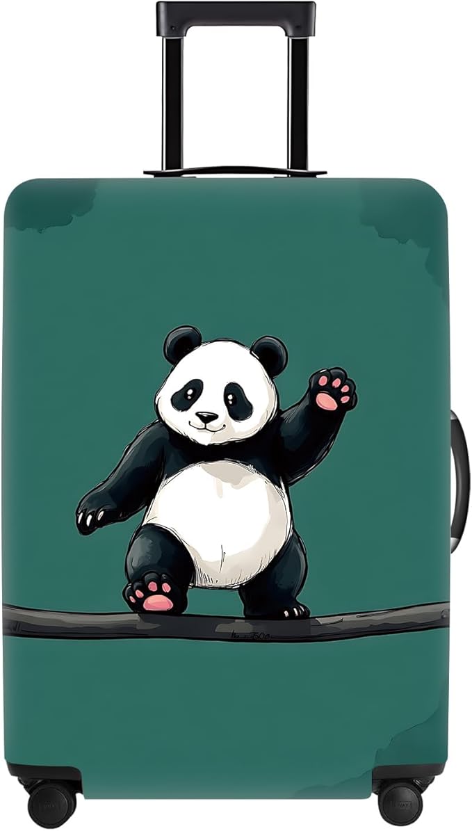 Asian Panda Luggage Cover – Cute Bear Print Suitcase Protector, Perfect Travel Gift for Panda Lovers Visiting China, Fits 28"-30Suitcase,L