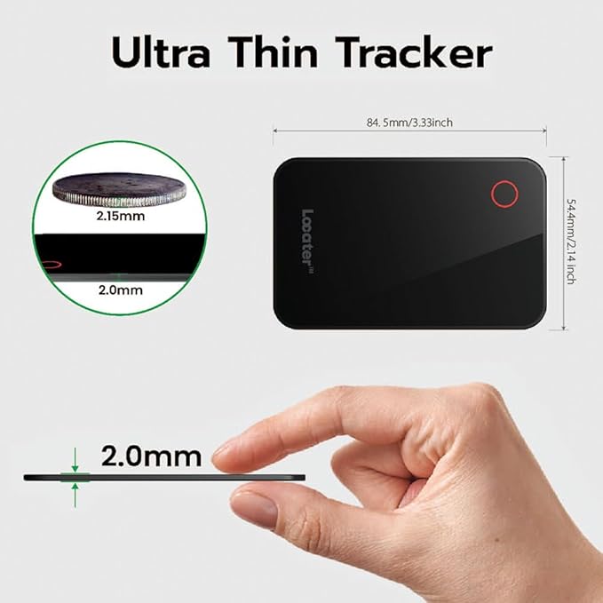 Smart Wallet Tracker Card,Thin Bluetooth Tracker, Works with Find My App,Up to 24 Months Battery Life, IP65 Waterproof,Suitable for Luggage Tags,Wallets, Backpacks,etc (iOS Only)