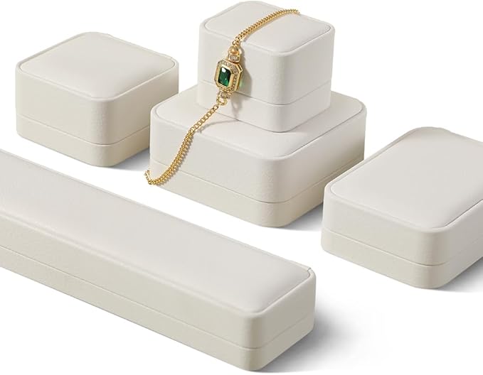 Necklace Box, Leather Bracelet Gift Box,Premium Small Gift Boxes,Luxury Jewelry Box For Chains (White)
