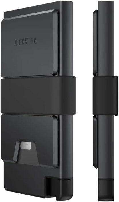 Ekster - Aluminum Cardholder Pro Wallet - All-Metal Aluminum Wallet for Men - Fits 7 Cards, RFID Blocking Layer, Ultra-Thin, Minimalist, Push Button, Card Access, Expandable, Trackable (Space Grey)