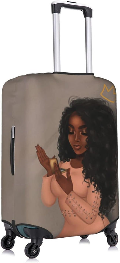 Luggage cover protector luggage cover for Suitcase Washable Suitcase Protector Anti-scratch Suitcase cover Large African American Black Girl9