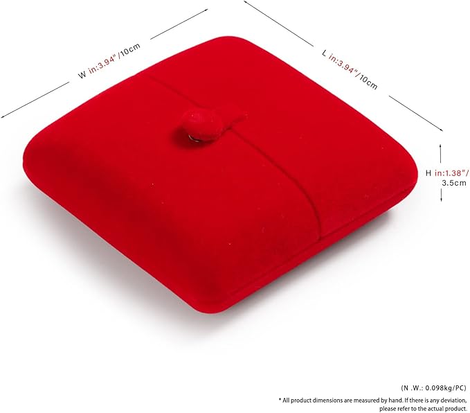 Oirlv Red Velvet Bracelet Box Premium Velvet Jewelry Gift Box for Bracelet Bangle Proposal Wedding Jewelry Holder Storage
