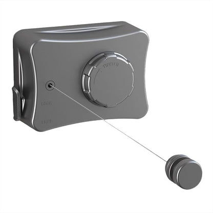 Retractable Clothesline for Outdoor & Indoor Use, 16.73 Ft Heavy Duty Retracting Clothes Line with Single Stainless Steel Rope - Laundry Drying Rack for Bathroom, Outside Areas (Grey)