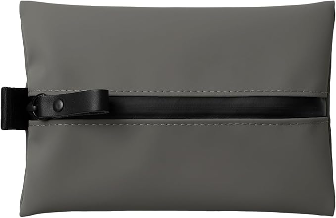 Water-Resistant Zipper Pouch, Made in Japan, Compact Organizer for Cords & Essentials, Multipurpose Bag for Cosmetics, Travel Accessories & Toiletries, Eco & Durable Materials, TOFTPOUCH, Small, Gray