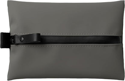 Water-Resistant Zipper Pouch, Made in Japan, Compact Organizer for Cords & Essentials, Multipurpose Bag for Cosmetics, Travel Accessories & Toiletries, Eco & Durable Materials, TOFTPOUCH, Small, Gray