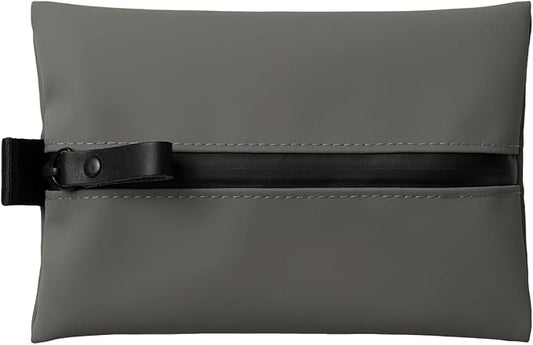 Water-Resistant Zipper Pouch, Made in Japan, Compact Organizer for Cords & Essentials, Multipurpose Bag for Cosmetics, Travel Accessories & Toiletries, Eco & Durable Materials, TOFTPOUCH, Small, Gray