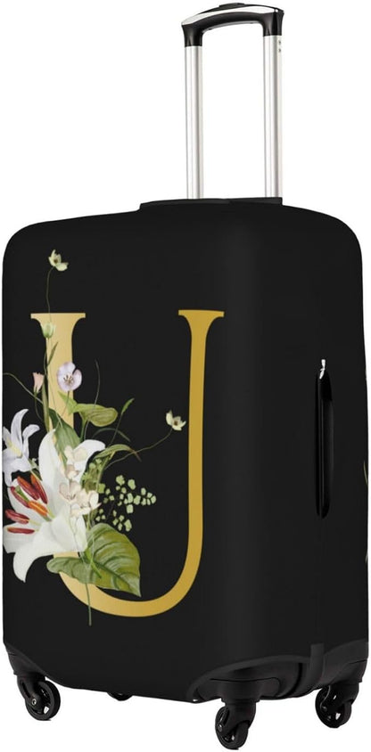 Decorative U Suitcase Protectors Elastic Washable Luggage Covers With Concealed Zippers For 18-32 Inch Luggage (Size M: Fits 22-24 Inch)