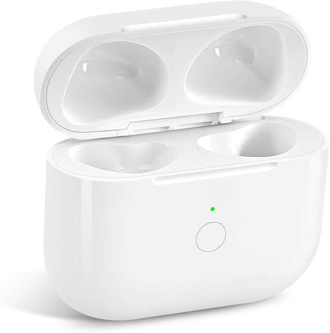 Wireless Charging Case Compatible with AirPod 4th Generation, Air Pod 4 Charger Case Replacement with Bluetooth Pairing Sync Button, White (USB-C Port)