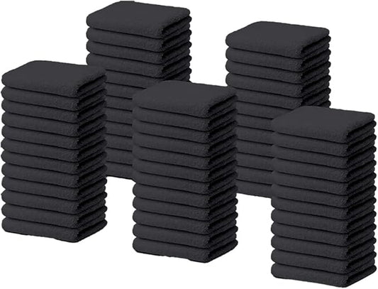 100% Cotton Terry Towel Cleaning Rags Grey 14'x17'|Pack of 60|Grade White Rags|Soft Large Cleaning Rags|Super Absorbent|Quick Dry|Multipurpose Towels|Restaurant Towels|Reusable Shop Rags