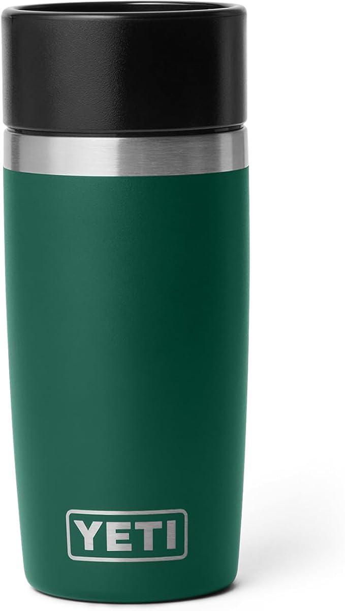 YETI Rambler 12 oz Travel Bottle, Stainless Steel, Vacuum Insulated with Leakproof Commuter Cap, Black Forest Green