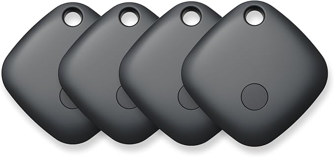 Air Tracker Tags-4 Pack, Bluetooth Tracker Works with Apple Find My APP (iOS Only, Not for Android), Keys Finder, Item Locator for Keys, Luggage, Backpack, Bags, Wallet, Replaceable Battery