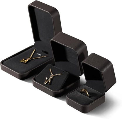 Necklace Gift Box, Leather Small Jewelry Box,Premium Jewelry Box For Necklaces,Luxury Necklace Case (Brown)