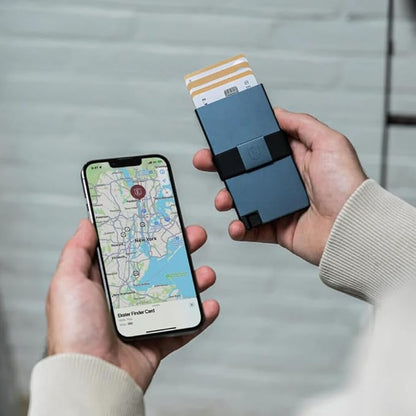 Ekster - Aluminum Cardholder Pro Wallet - All-Metal Aluminum Wallet for Men - Fits 7 Cards, RFID Blocking Layer, Ultra-Thin, Minimalist, Push Button, Card Access, Expandable, Trackable (Midnight Blue)