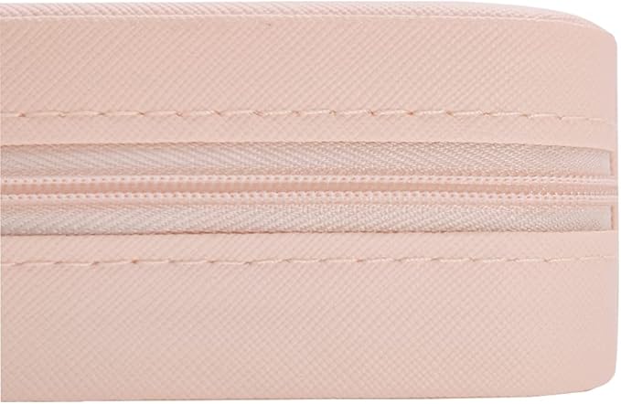 Mini Jewelry Case, Small Travel Jewelry Organizer, Portable Jewelry Box Mini Storage Organizer Display Box For Rings Earrings Necklaces (Pink-4)