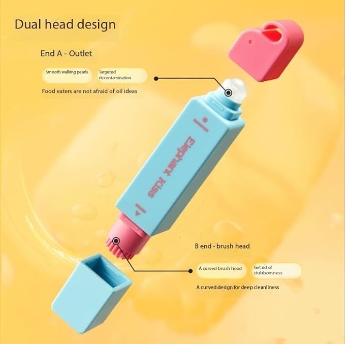 Elephant Kiss Stain Remover, 3-Second Stain Remover Pen for Clothes, 2025 New 12ml Portable Spot Cleaner, ElephantKiss 2-in-1 Active Eraser & Brush With Lanyard Travel & Pocket-Sized (Red*2)