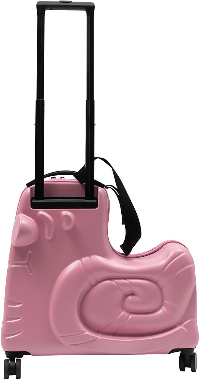 CNCEST 20" Kid's Ride-on Travel Suitcase, Rolling Luggage with Wheels & Password Lock, Children's Ride On Trolley Luggage for Children's Day Gift, Festival Gift