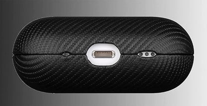 LOPIE Handmade AirPods Pro 2nd Generation Case (Not for 1st Gen) - Carbon Fiber Style Vegan Leather Protective Cover for Men/Women - Black