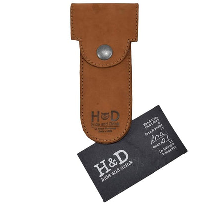 Hide & Drink, Double Edge Protector Case, Barber Razor Sheath, Safety Cover, Travel and Commuter Essentials, Portable Carry Bag, Vintage, Full Grain Leather, Handmade, Old Tobacco
