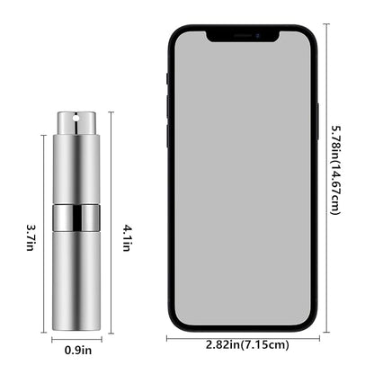 Lil Ray 8ml Portable Mini Perfume Atomizer(4 PCS)，Refillable Empty Small Spray Bottle for Travel, Twist Type Pocket Cologne Sprayer (Silver)